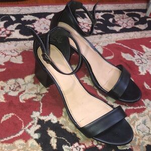 Brash Black Ankle Strap Heels